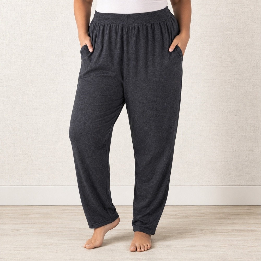 Bobbie Brooks Plus Size 2X Charcoal Gray Heather Fleece Lounge Jogger Pants